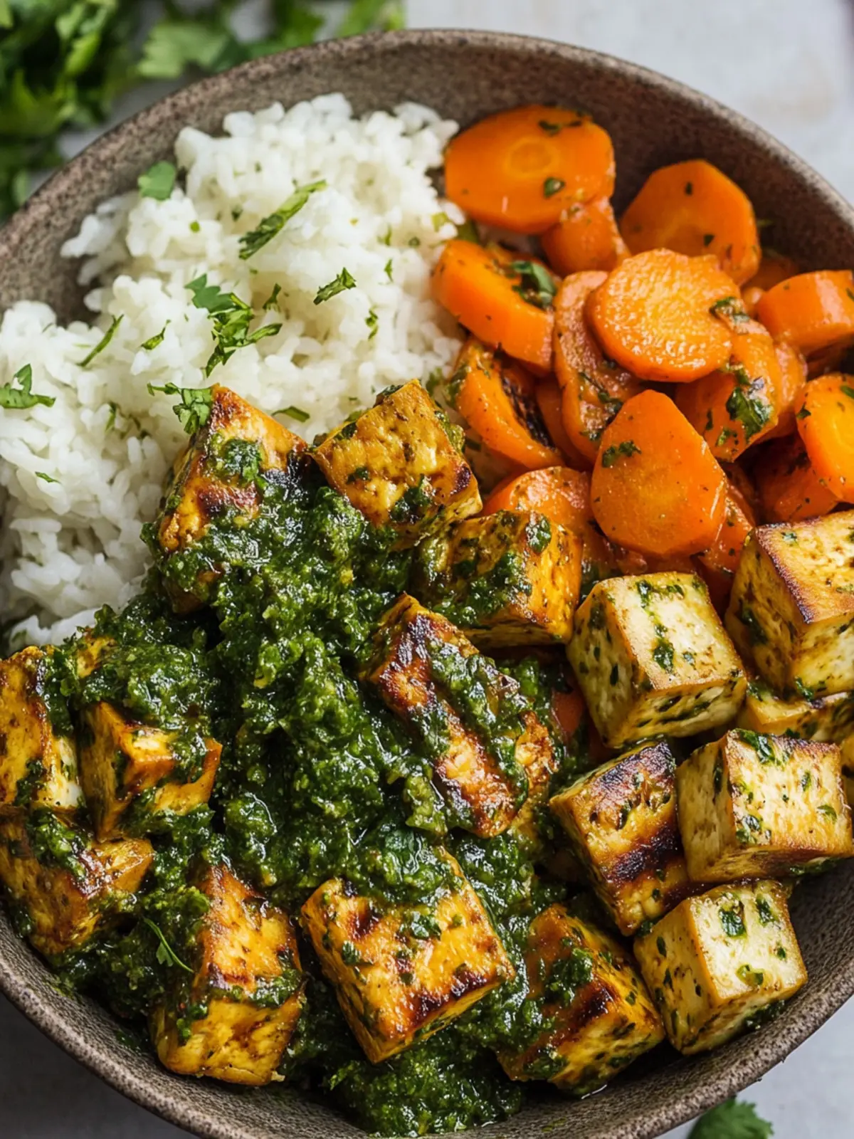 Vegan Chimichurri Tofu Bowl