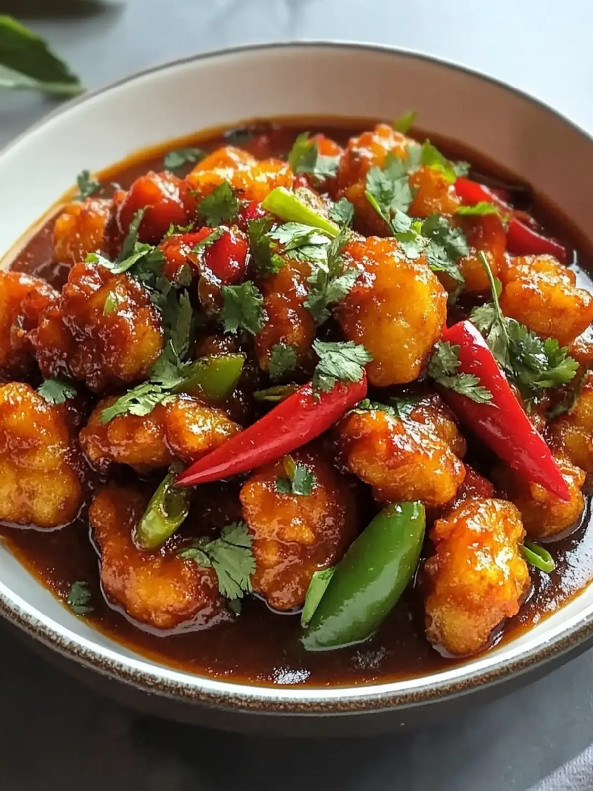 Gobi Manchurian Gravy with Bell Peppers