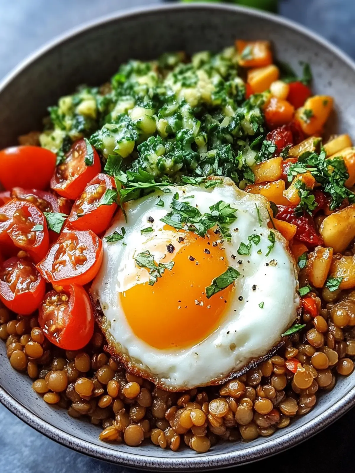 Savory Lentil Breakfast Bowl