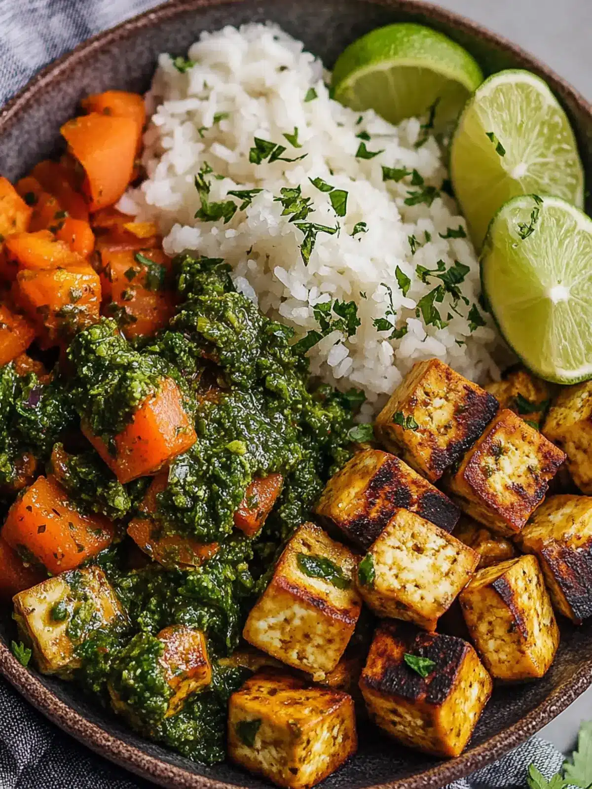 Vegan Chimichurri Tofu Bowl