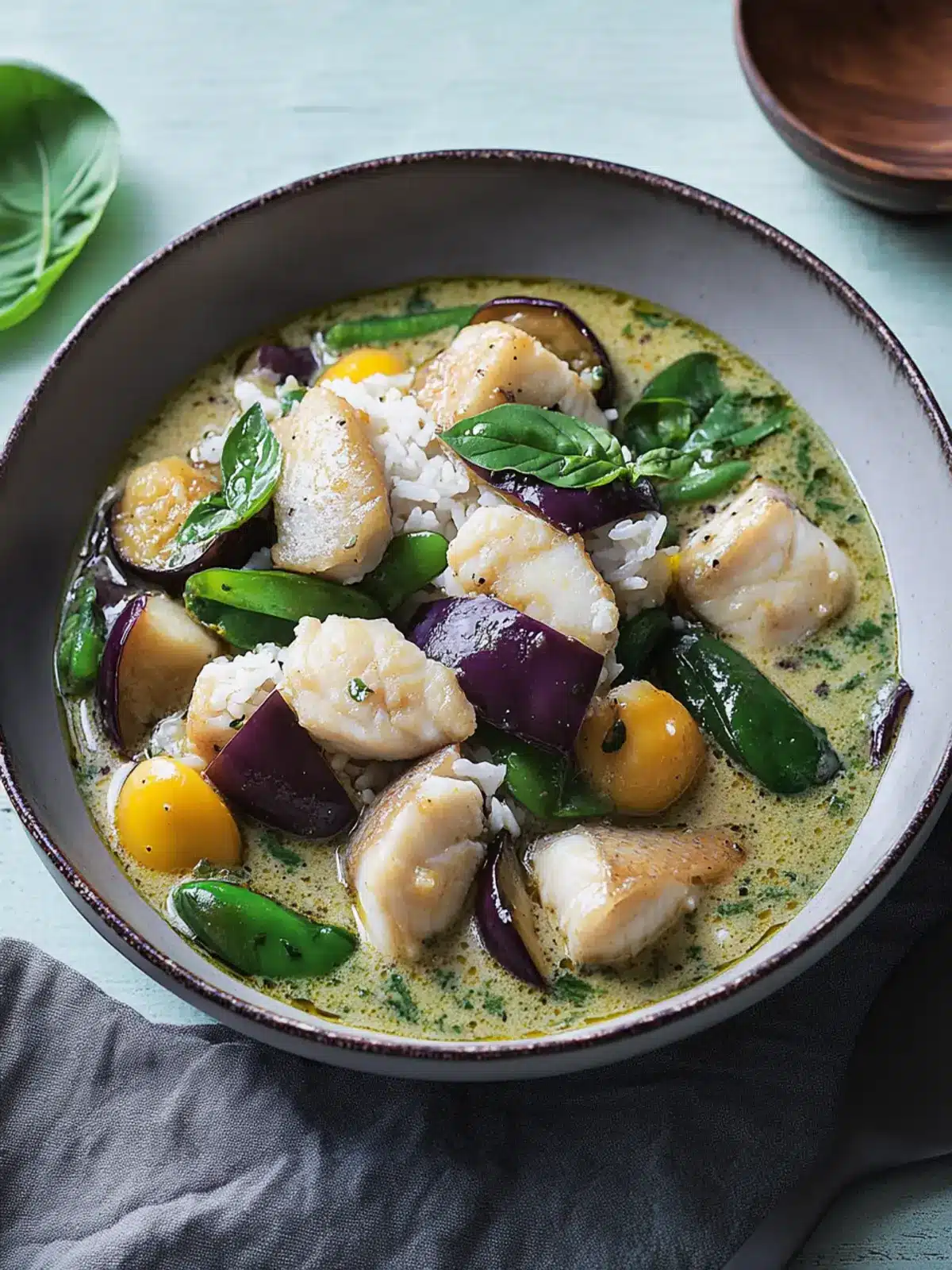 Green Curry With Fish and Eggplant