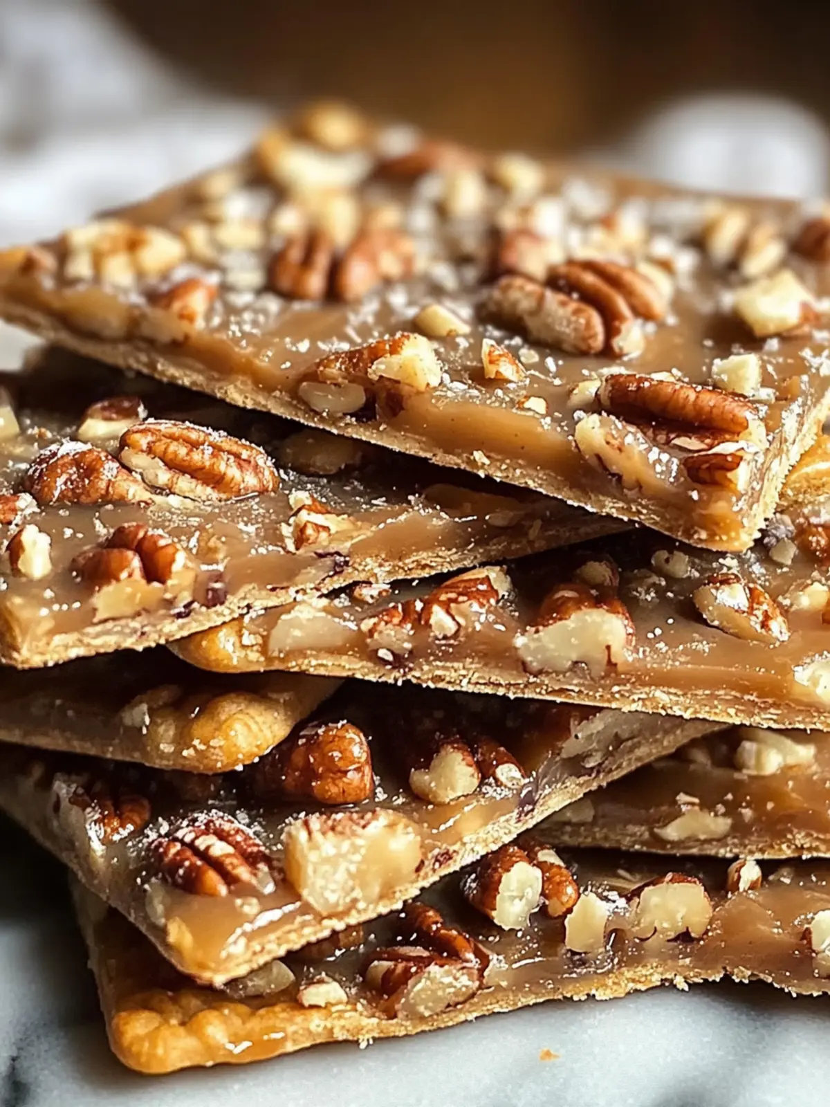 Buttery Pecan Pie Bark with Graham Crackers