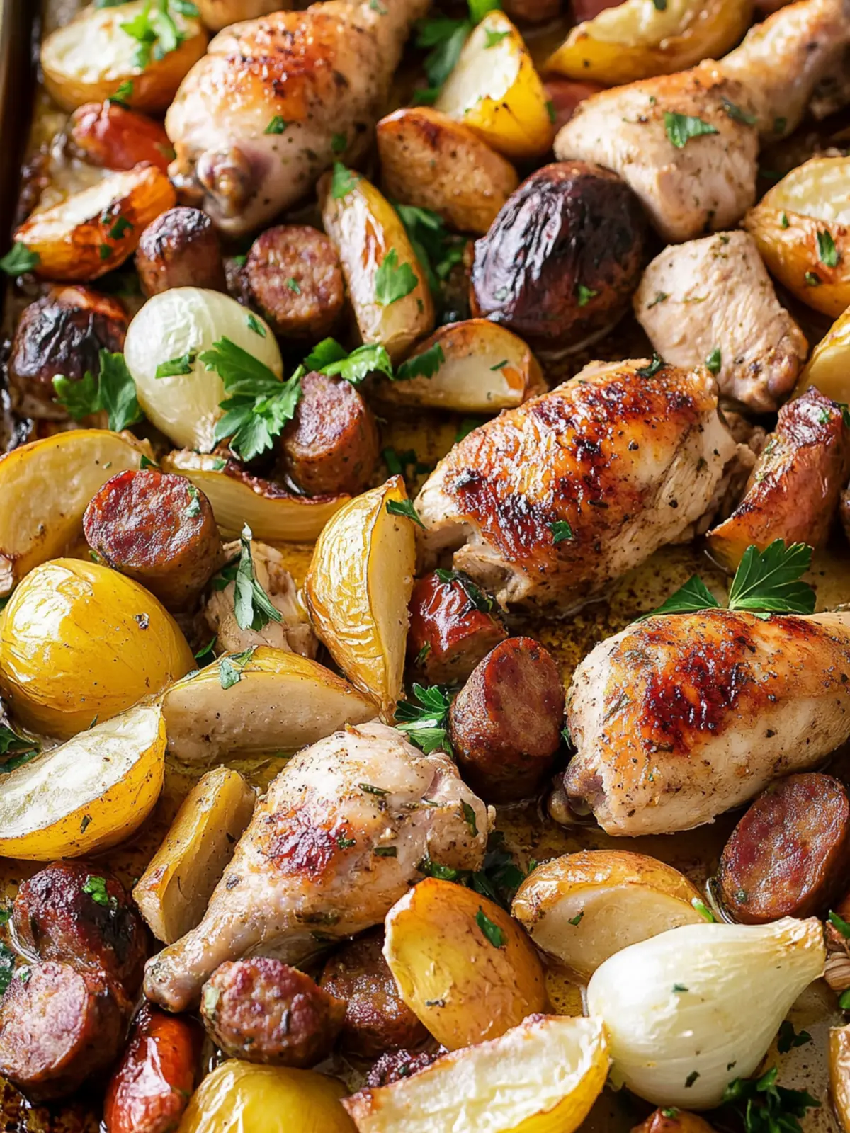 Sheet Pan Chicken and Sausage Bake