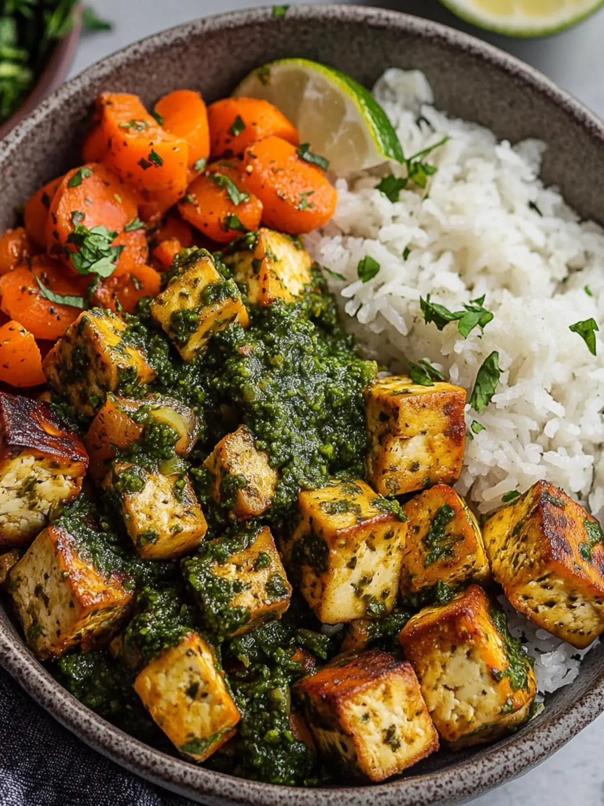 Vegan Chimichurri Tofu Bowl