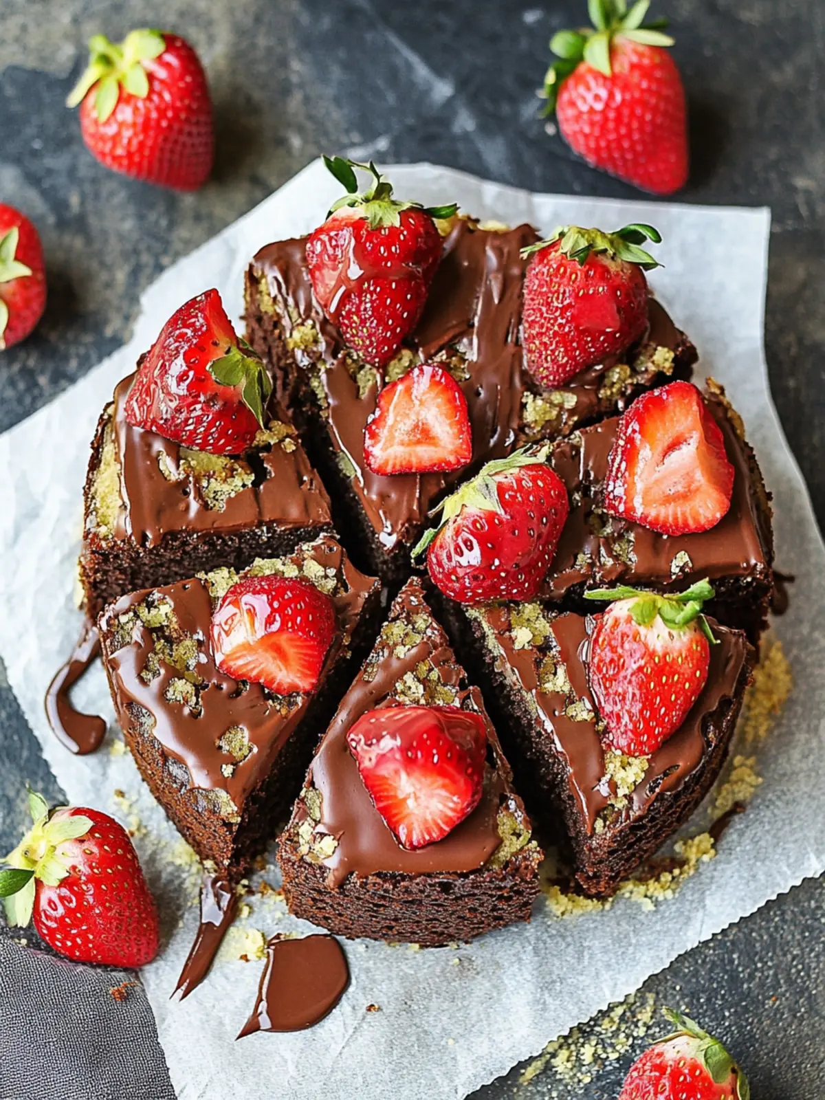 Dubai Chocolate Strawberry Cake