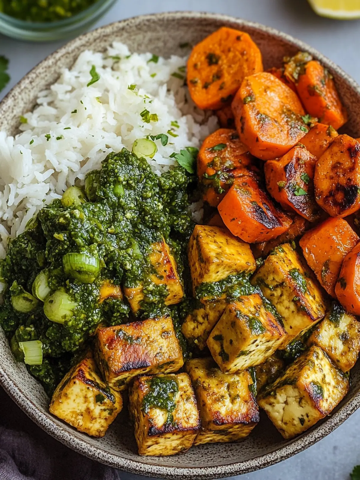 Vegan Chimichurri Tofu Bowl
