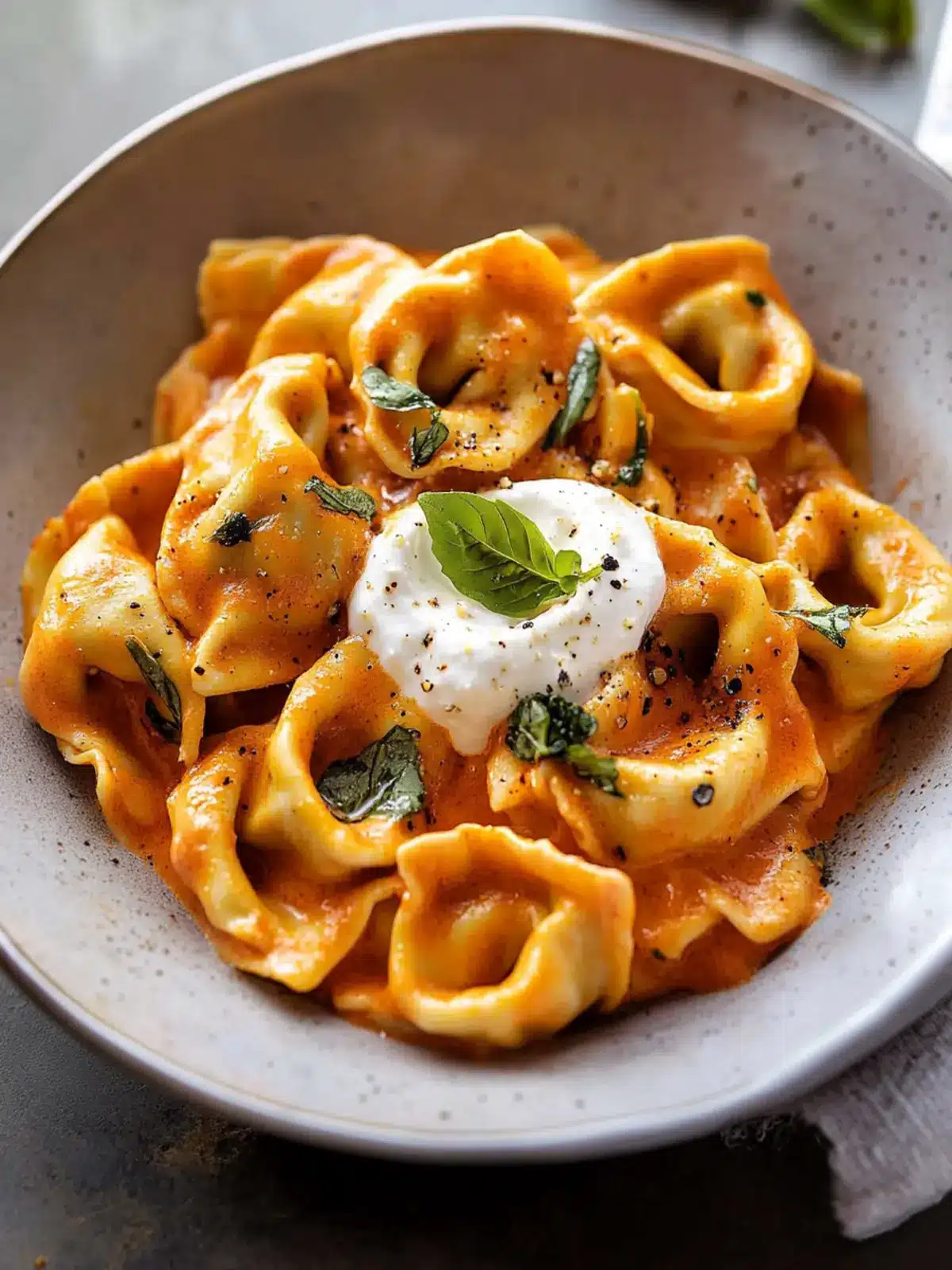 Creamy Roasted Red Pepper Tortellini