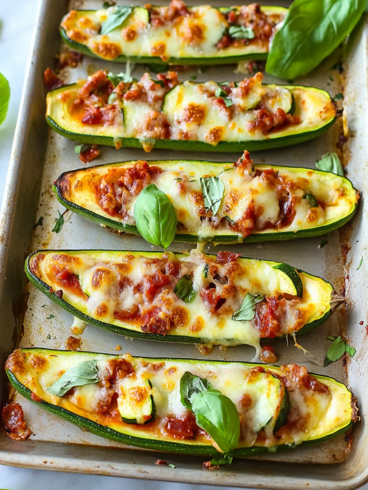 Zucchini Pizza Boats