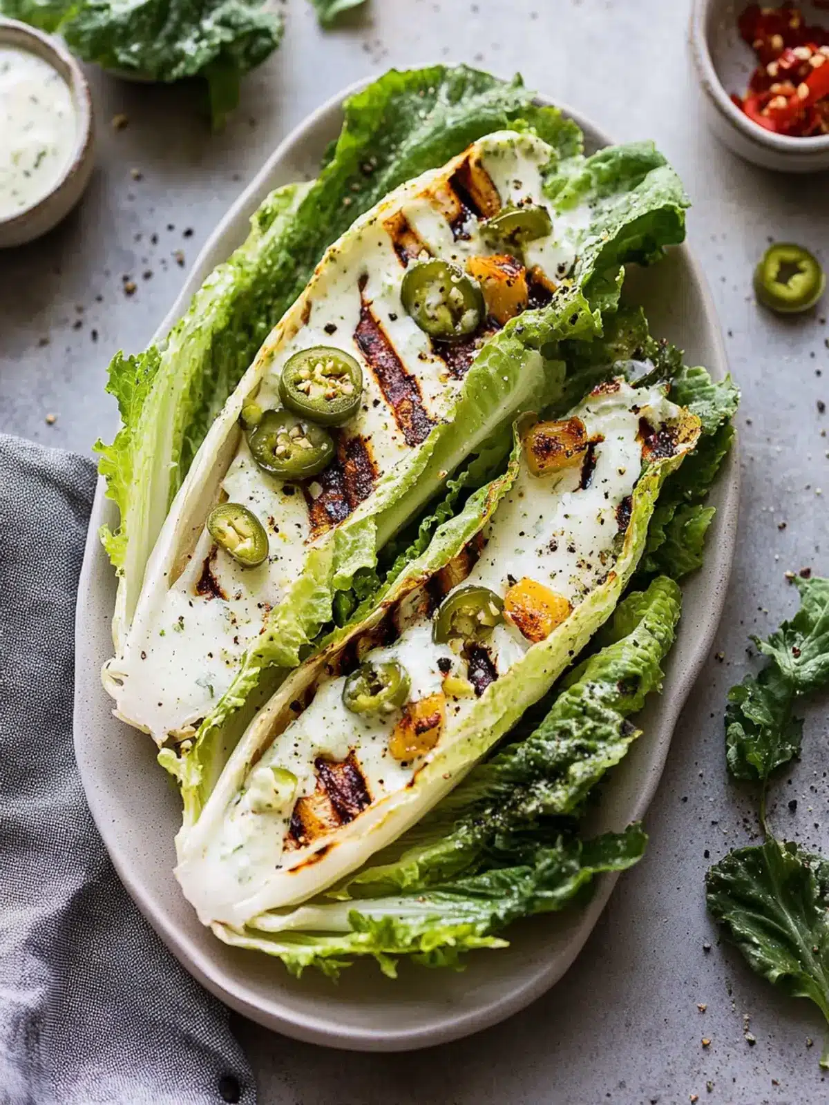 Grilled Romaine Salad with Jalapeno Ranch