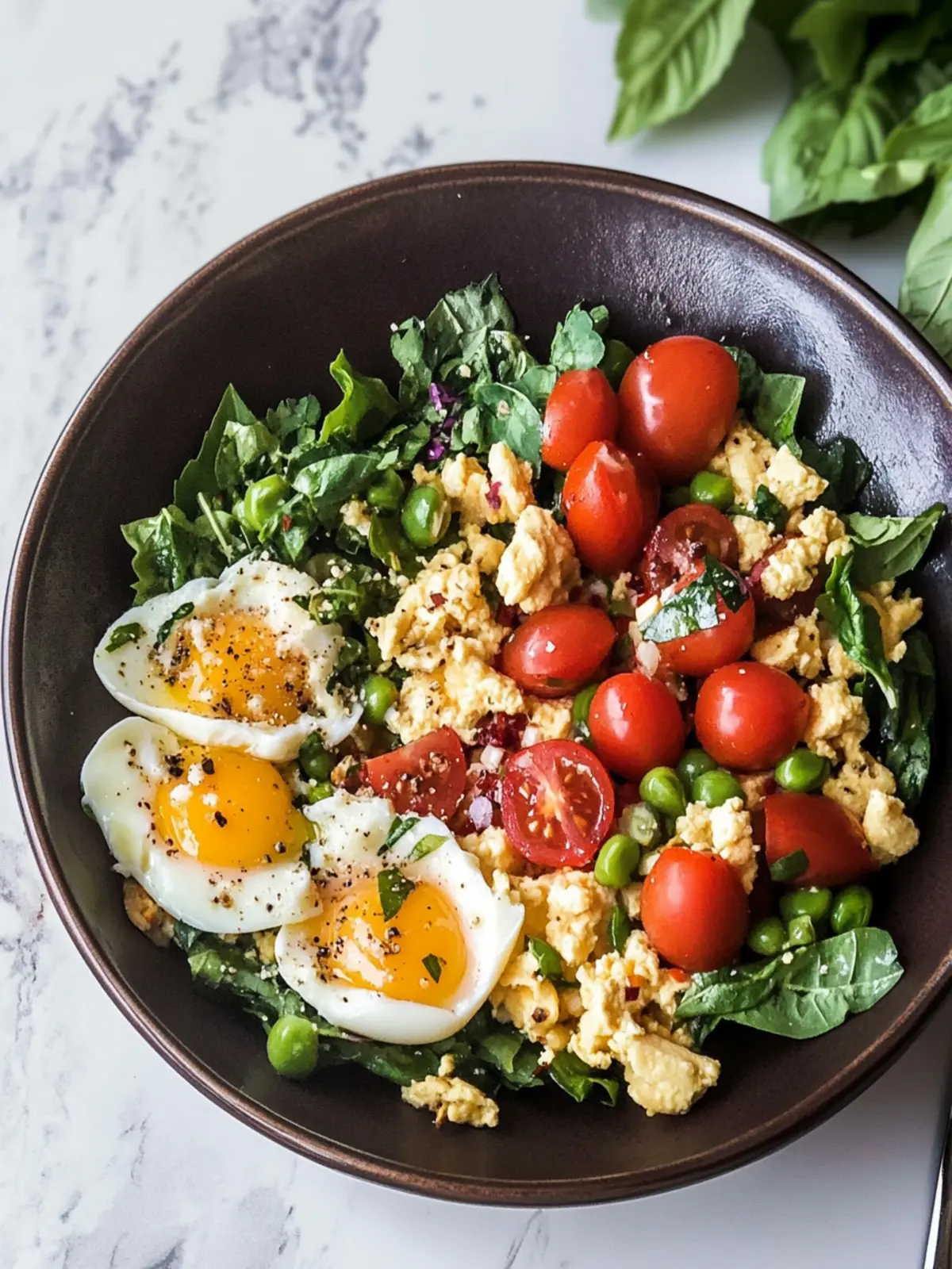 Mediterranean Eggs Breakfast Bowl