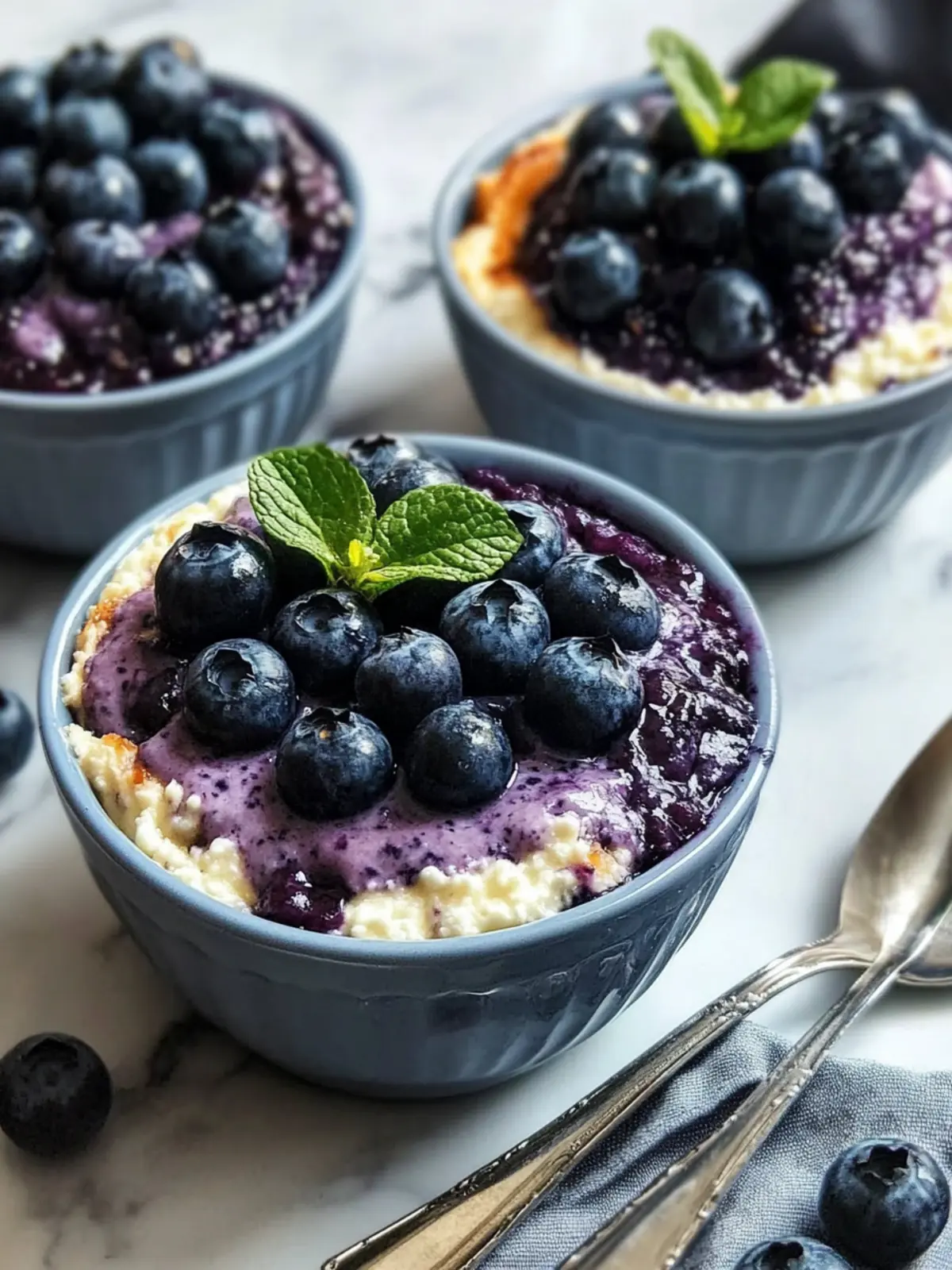 Baked Blueberry Cottage Cheese Bowls