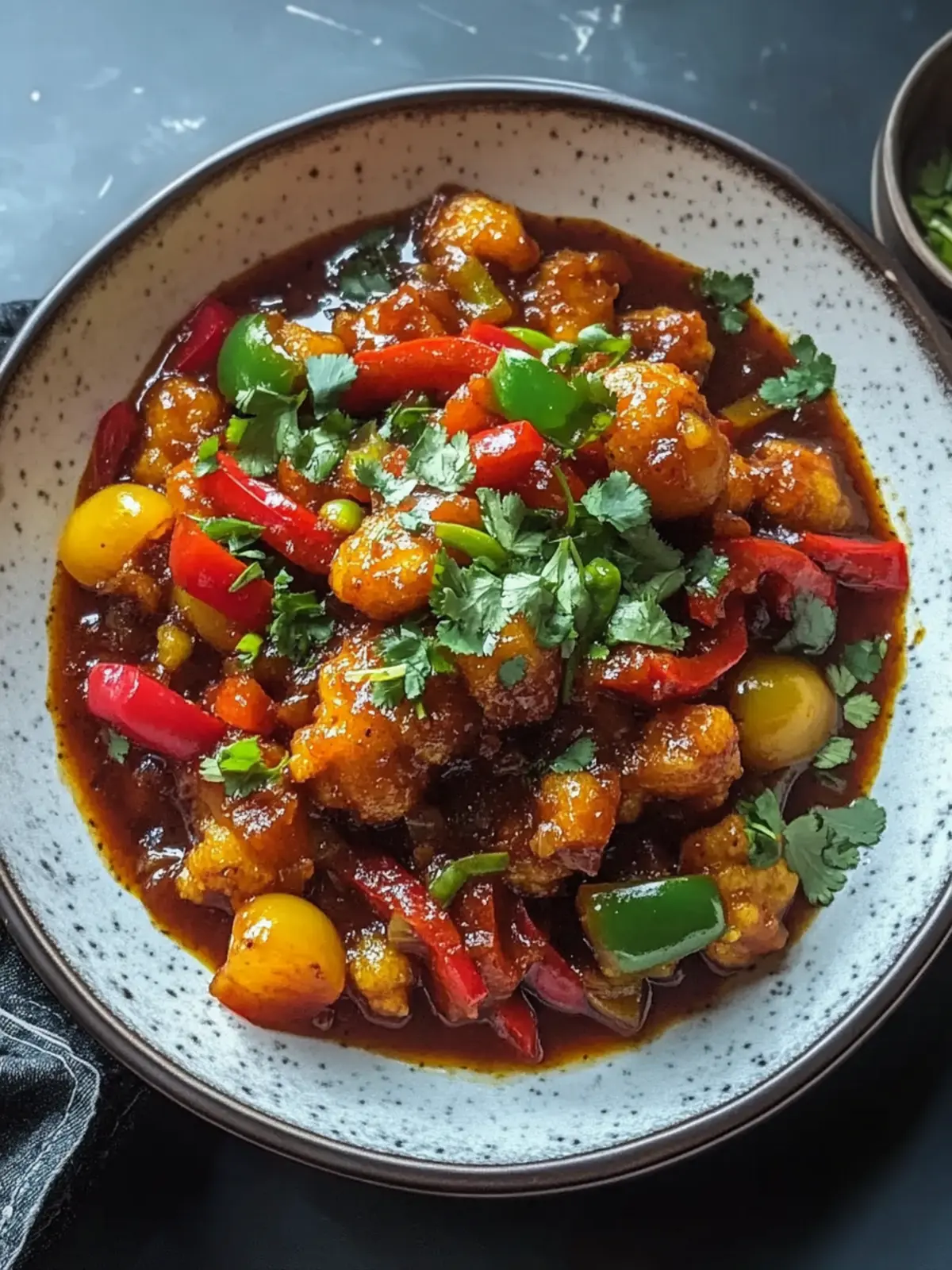 Gobi Manchurian Gravy with Bell Peppers