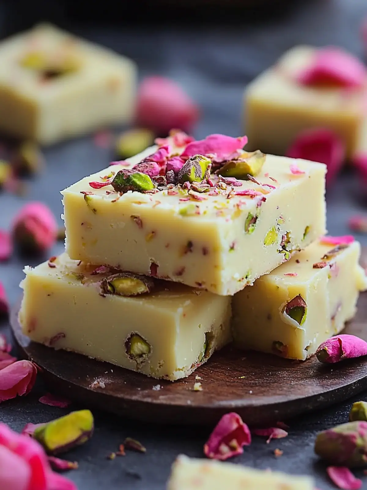 Rose, Pistachio & Saffron Fudge