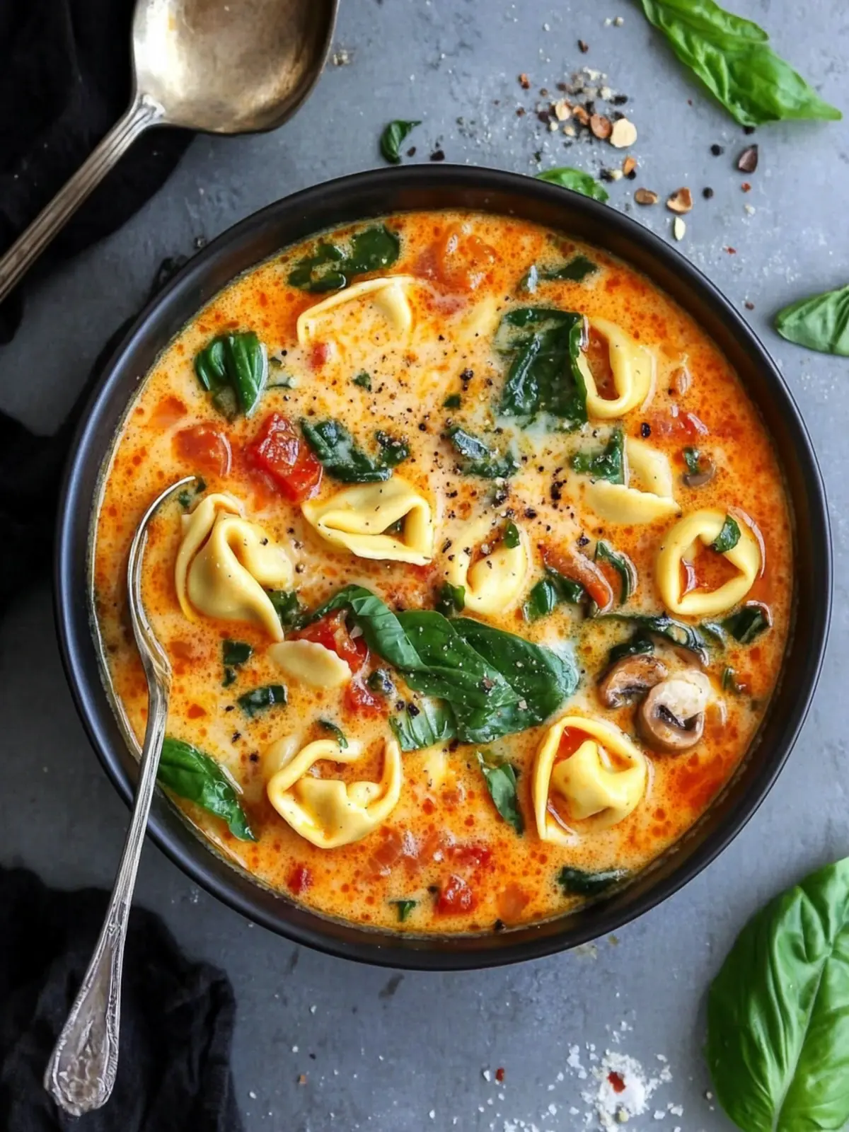 Thai Red Curry Tortellini Soup