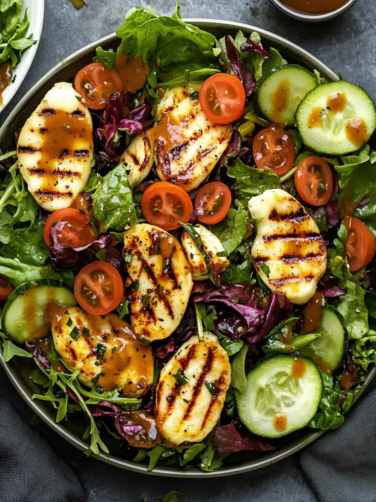 Grilled Halloumi Cheese Salad