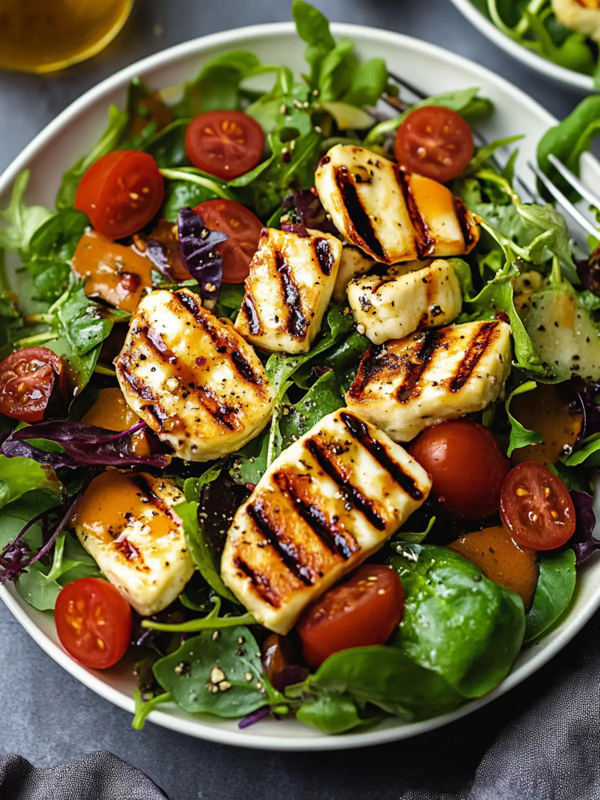 Grilled Halloumi Cheese Salad