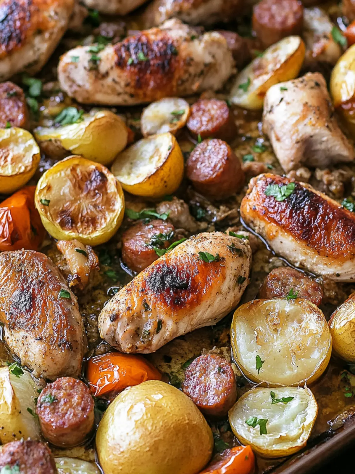 Sheet Pan Chicken and Sausage Bake