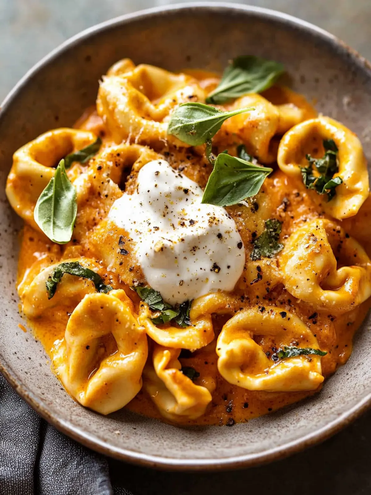 Creamy Roasted Red Pepper Tortellini