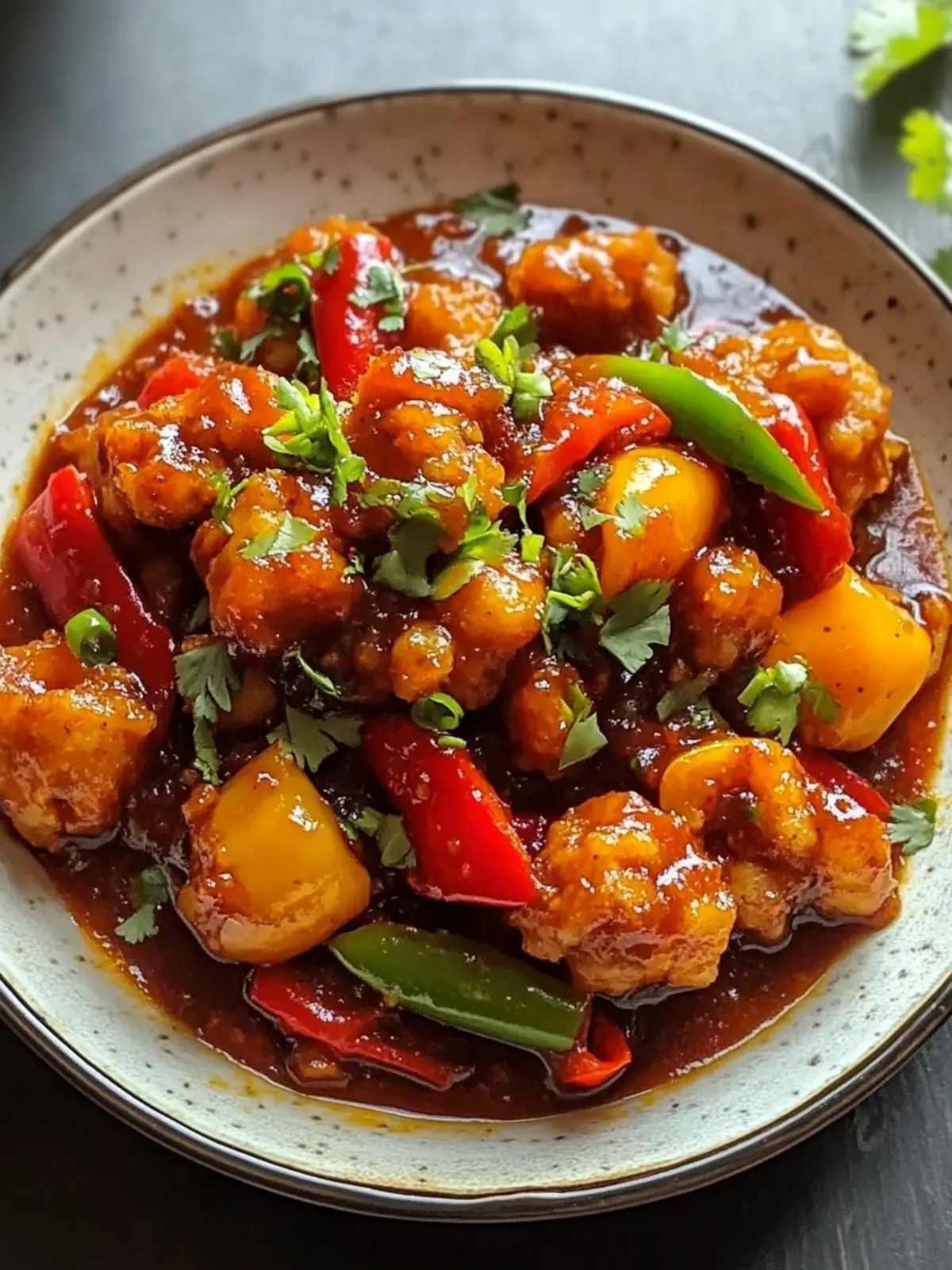 Gobi Manchurian Gravy with Bell Peppers