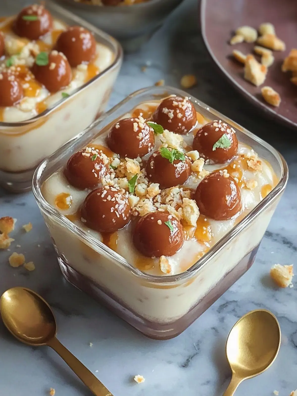 GULAB JAMUN RUSK PUDDING