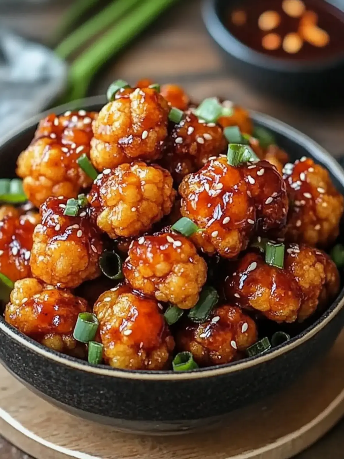Crispy Fried Cauliflower Manchurian with Chili Garlic Sauce