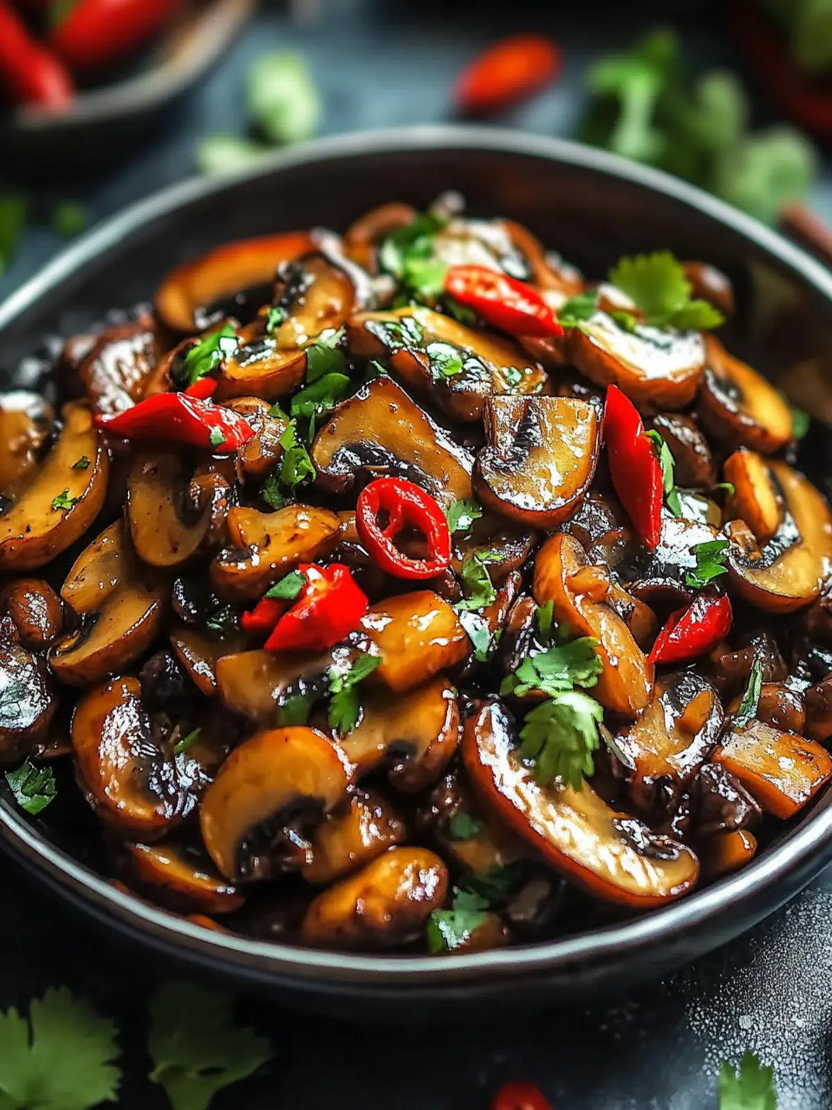 Spicy Indo-Chinese Chilli Mushroom