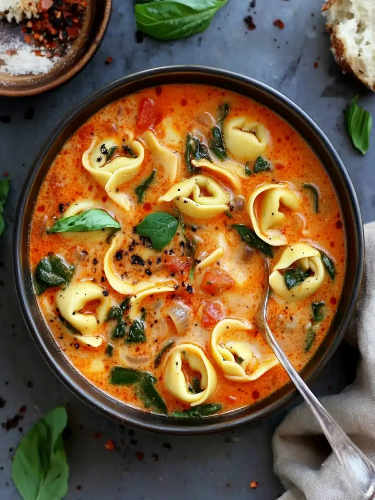 Thai Red Curry Tortellini Soup