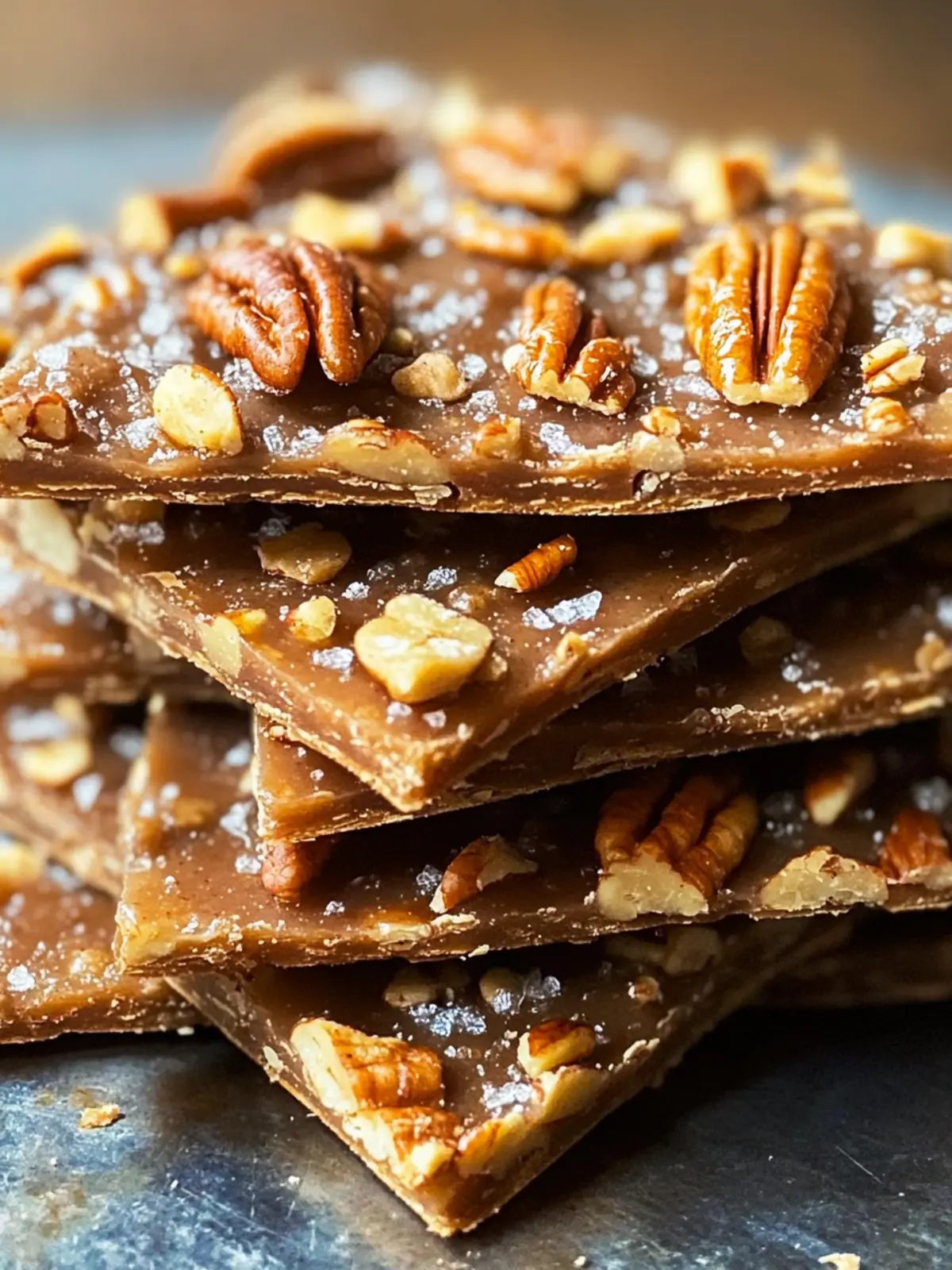 Buttery Pecan Pie Bark with Graham Crackers