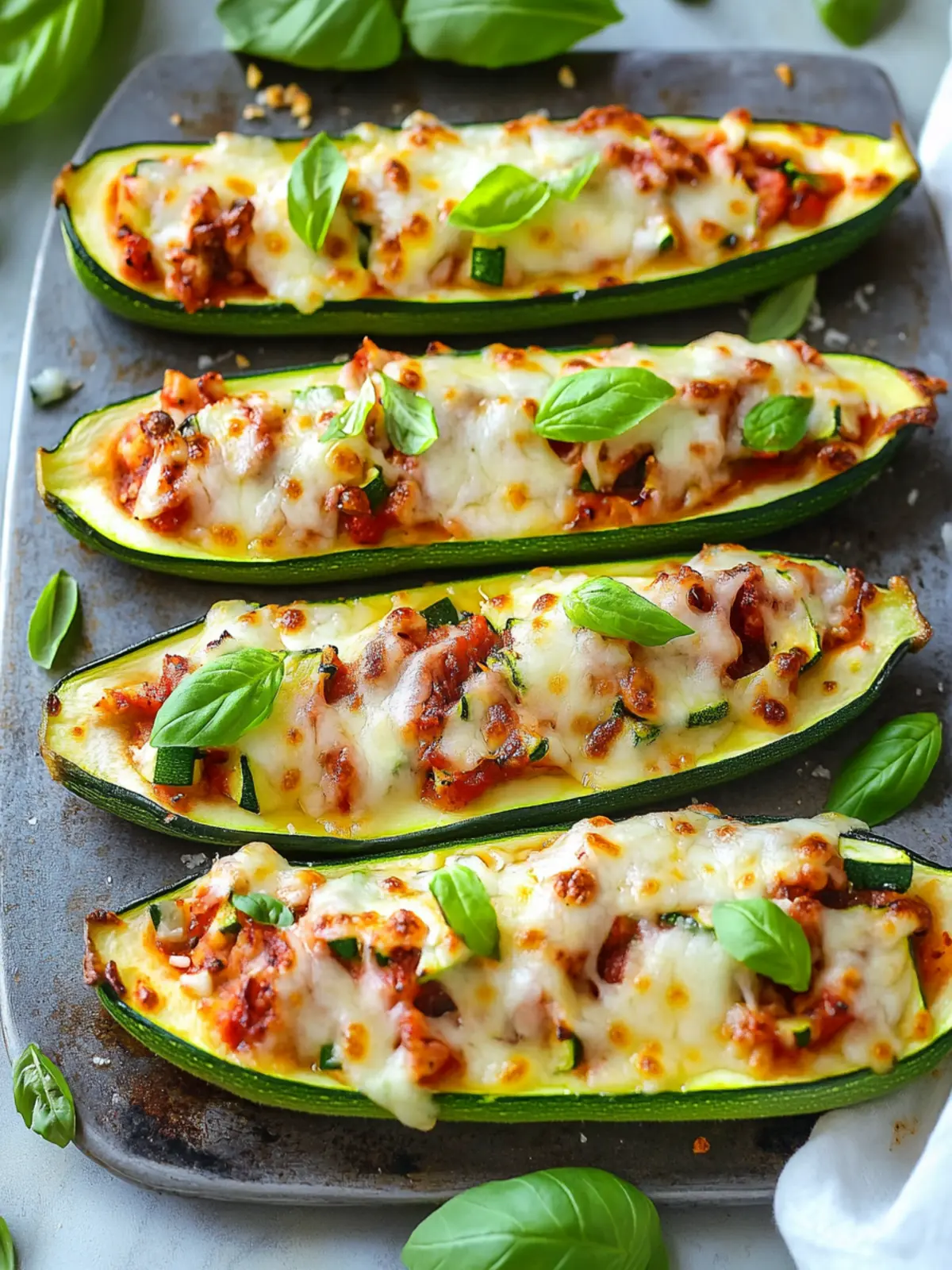 Zucchini Pizza Boats
