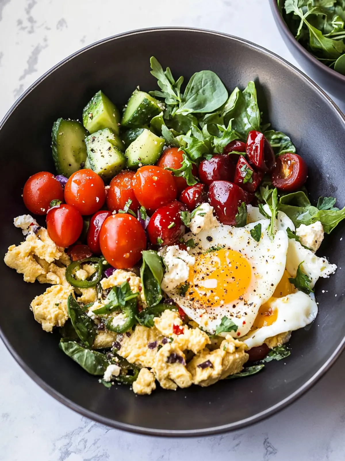 Mediterranean Eggs Breakfast Bowl