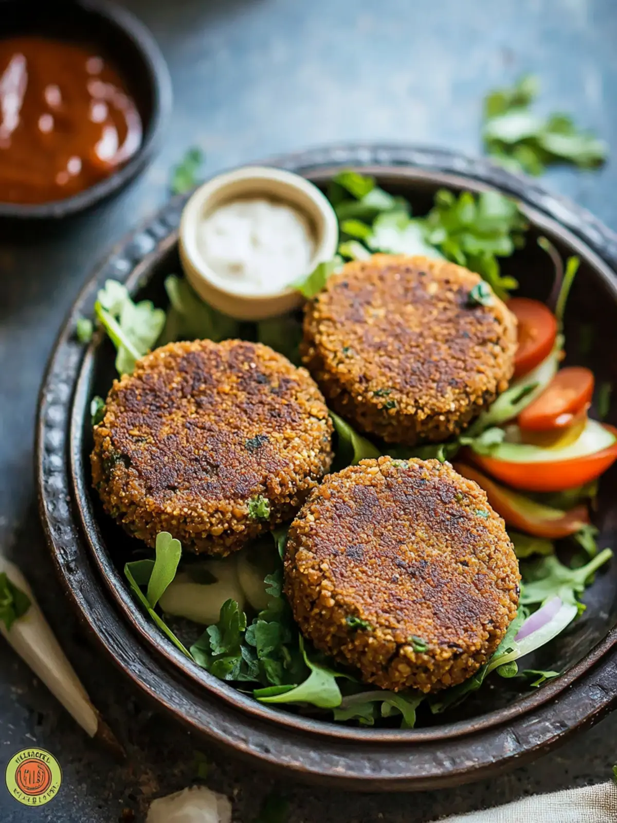 Chickpea Patty with Teff and TVP Granules