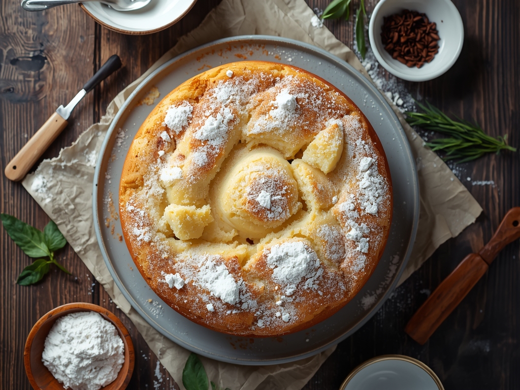 Soft Fluffy Vanilla Sponge Cake - Authentic home-cooked vanilla sponge cake on a rustic wooden table,