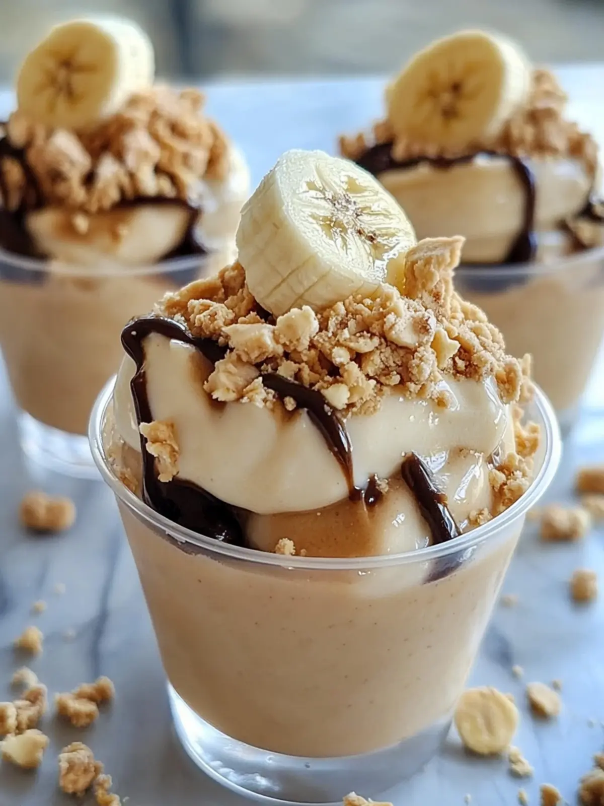 Peanut Butter & Banana Frozen Yogurt Cups