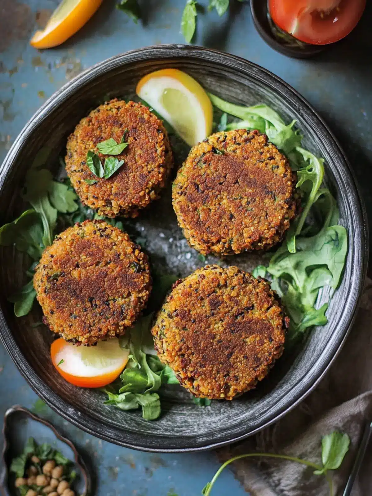 Chickpea Patty with Teff and TVP Granules