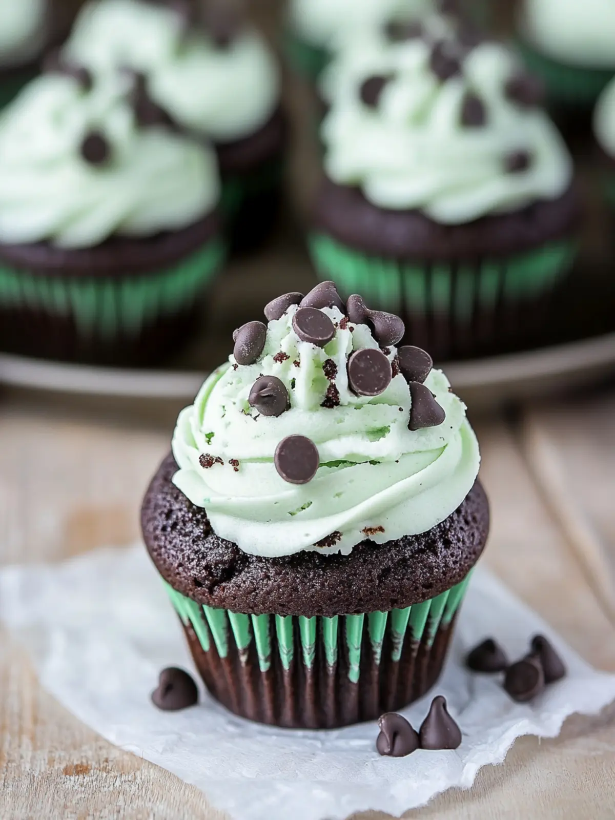 Mint Chocolate Chip Ice Cream Cupcakes