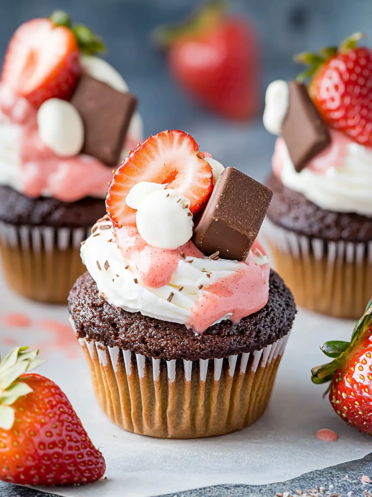 Strawberry S’mores Cupcakes