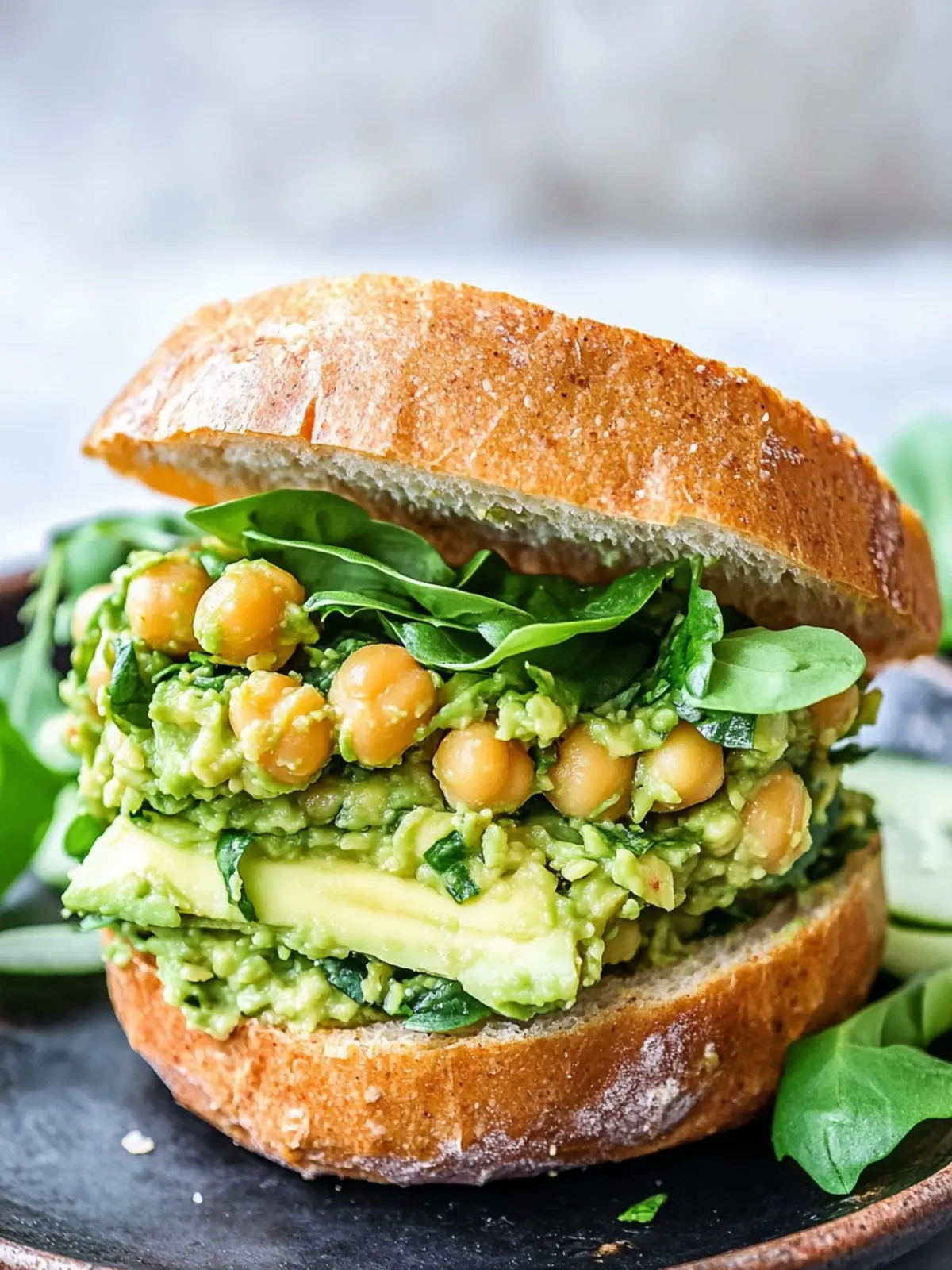Smashed Avocado Chickpea Salad Sandwich