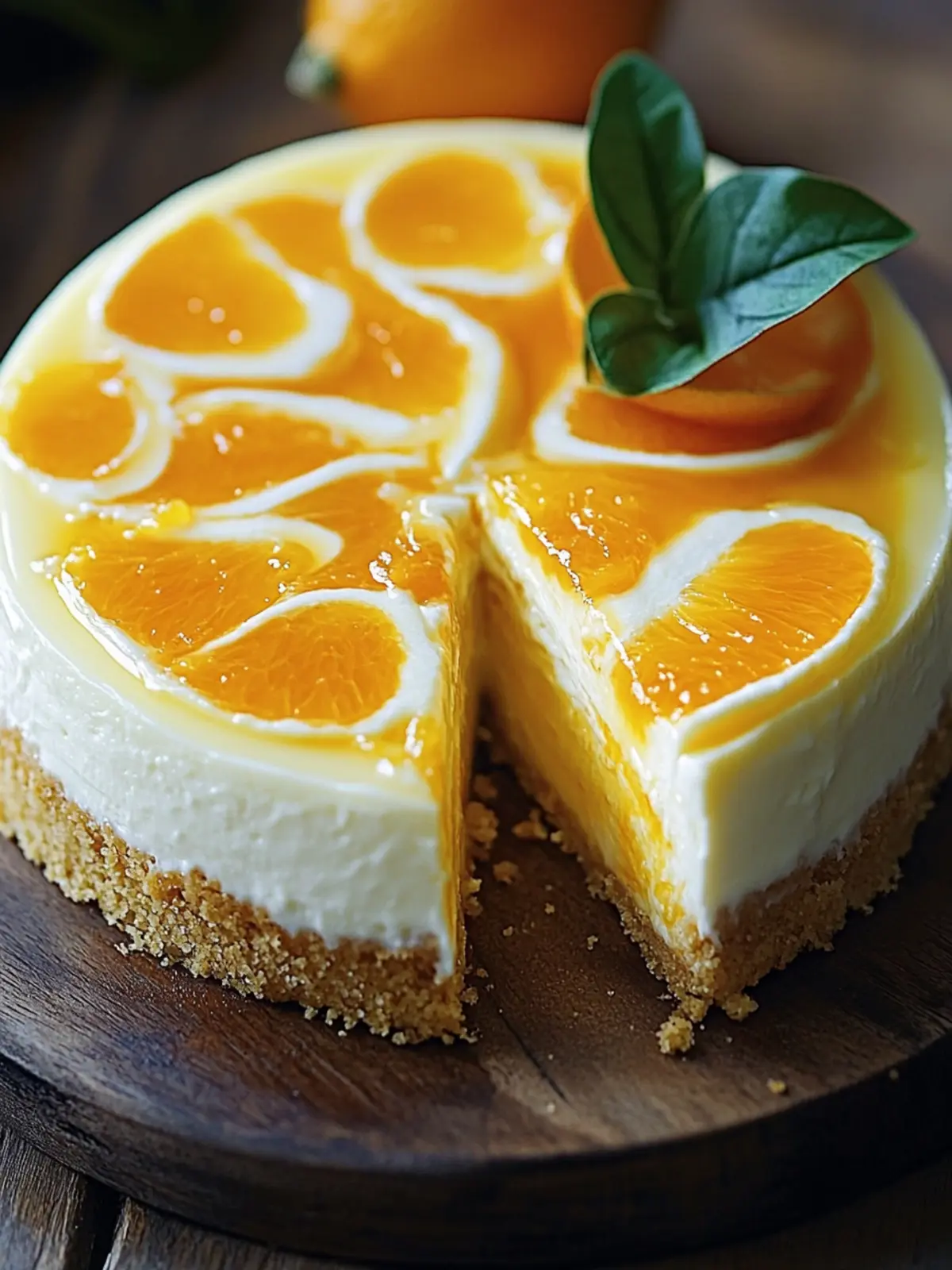 Refreshing Southern Pineapple Orange Swirl Cheesecake