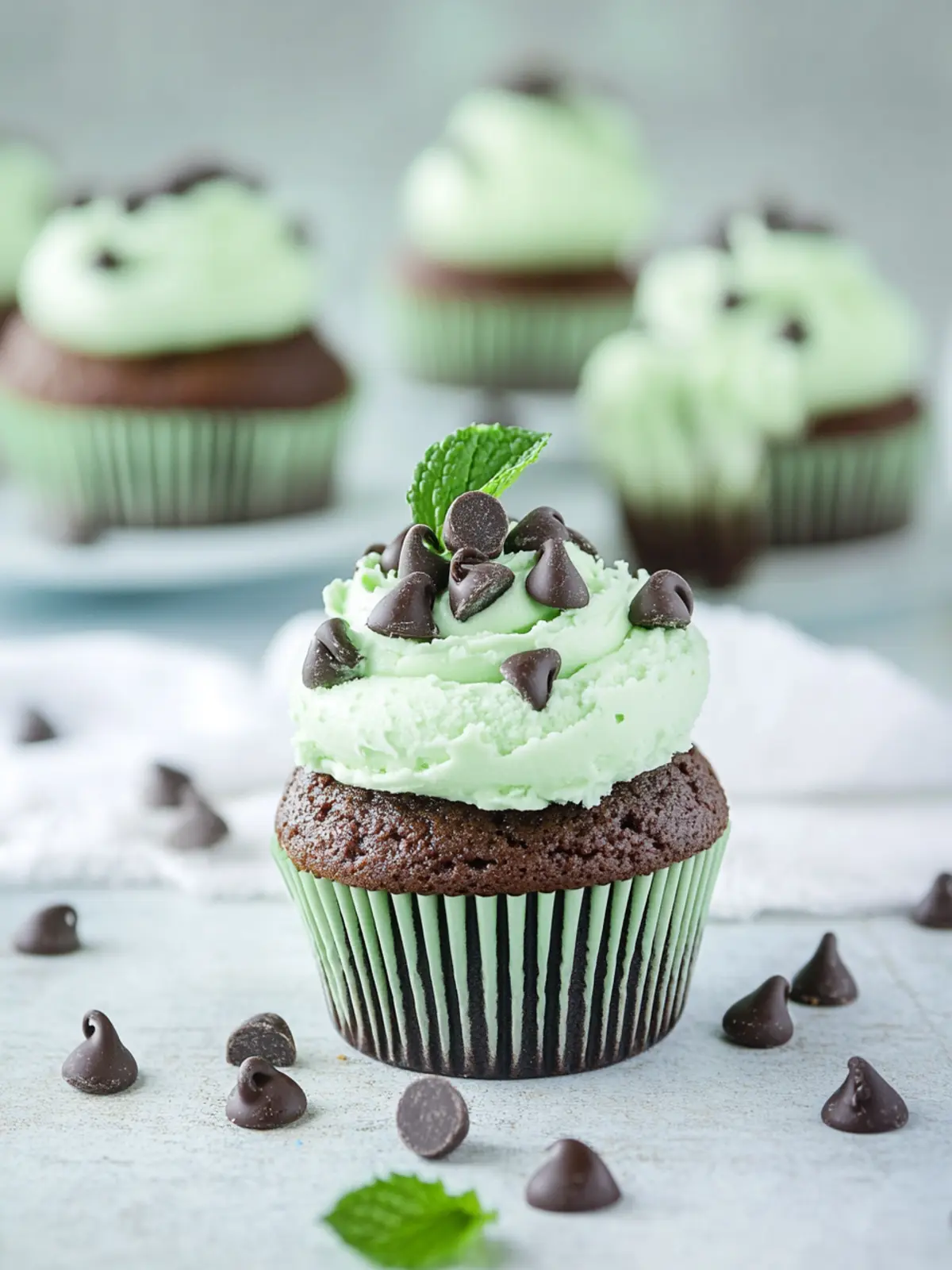 Mint Chocolate Chip Ice Cream Cupcakes