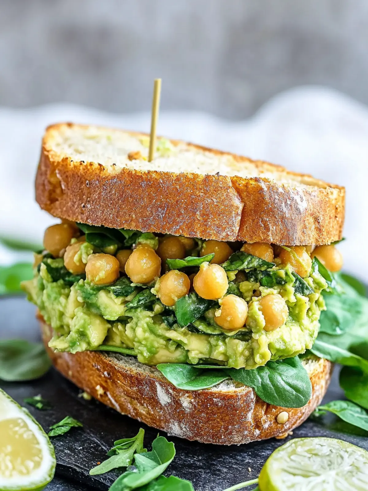 Smashed Avocado Chickpea Salad Sandwich
