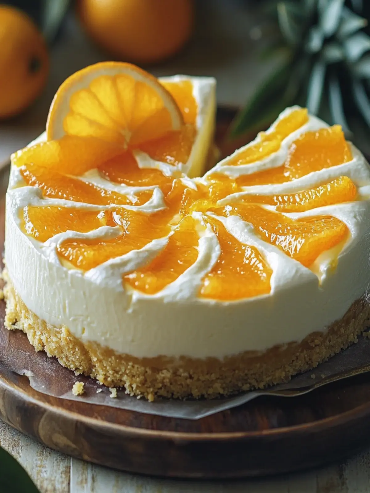 Refreshing Southern Pineapple Orange Swirl Cheesecake
