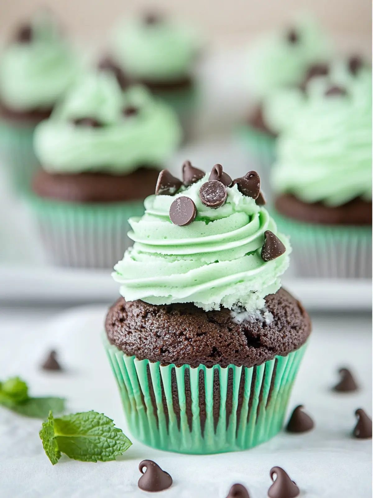 Mint Chocolate Chip Ice Cream Cupcakes