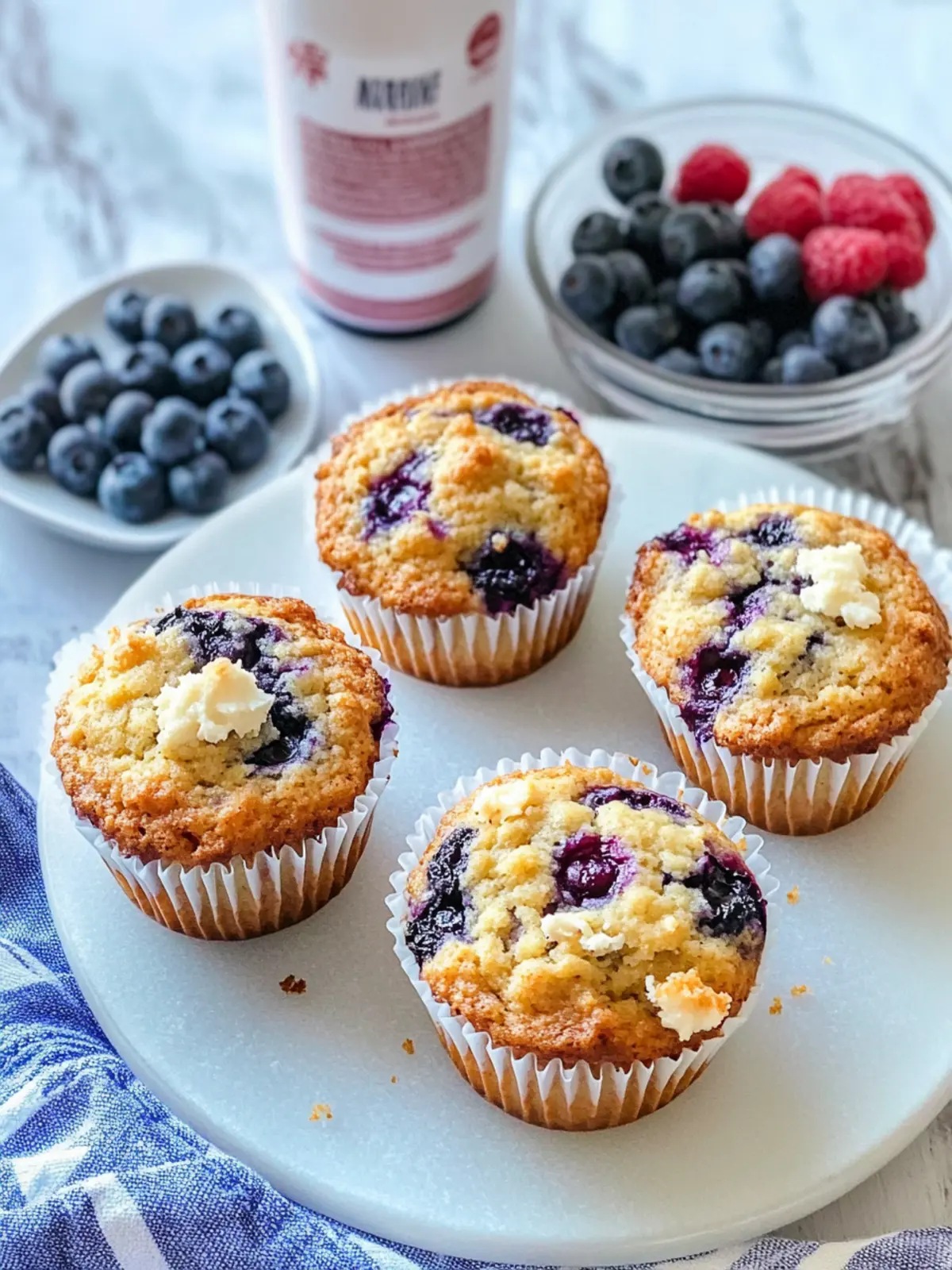 Cottage Cheese Blueberry Muffins