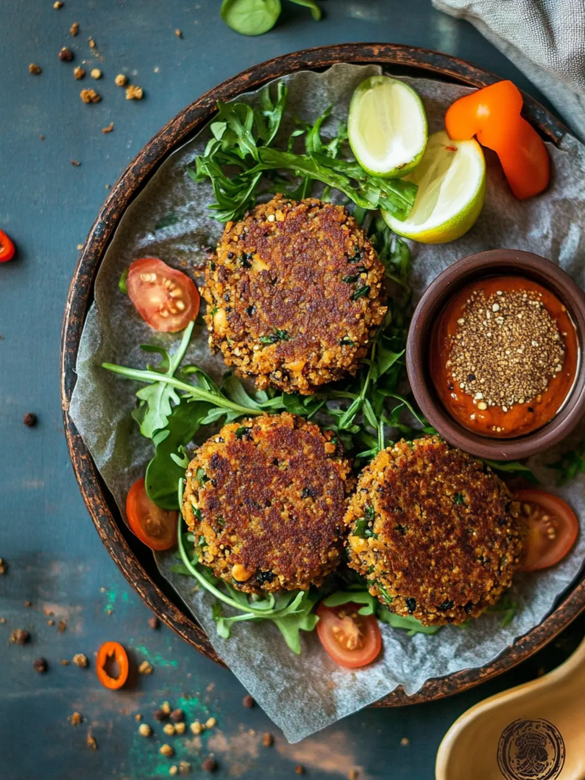 Chickpea Patty with Teff and TVP Granules