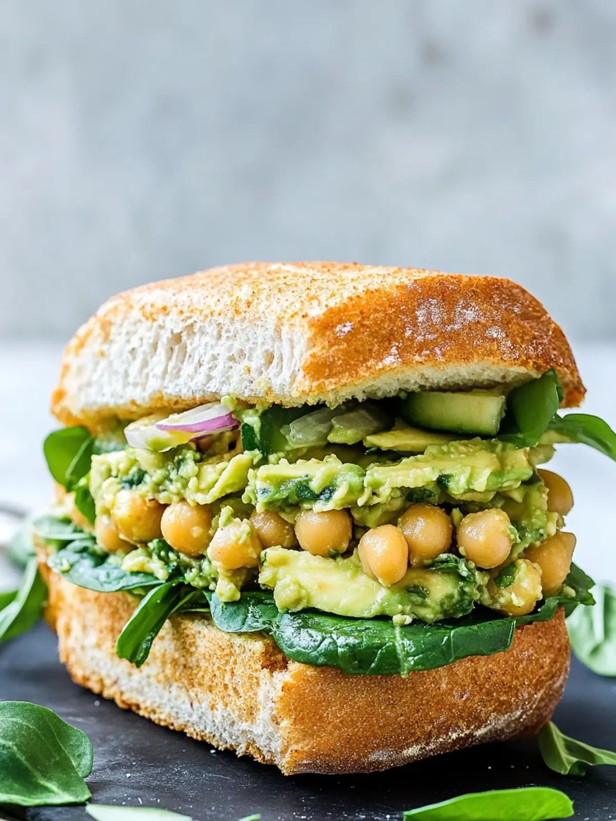 Smashed Avocado Chickpea Salad Sandwich