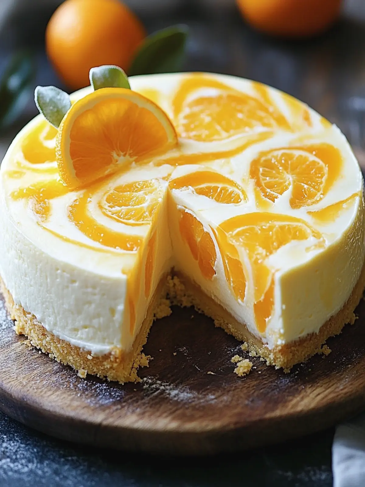 Refreshing Southern Pineapple Orange Swirl Cheesecake