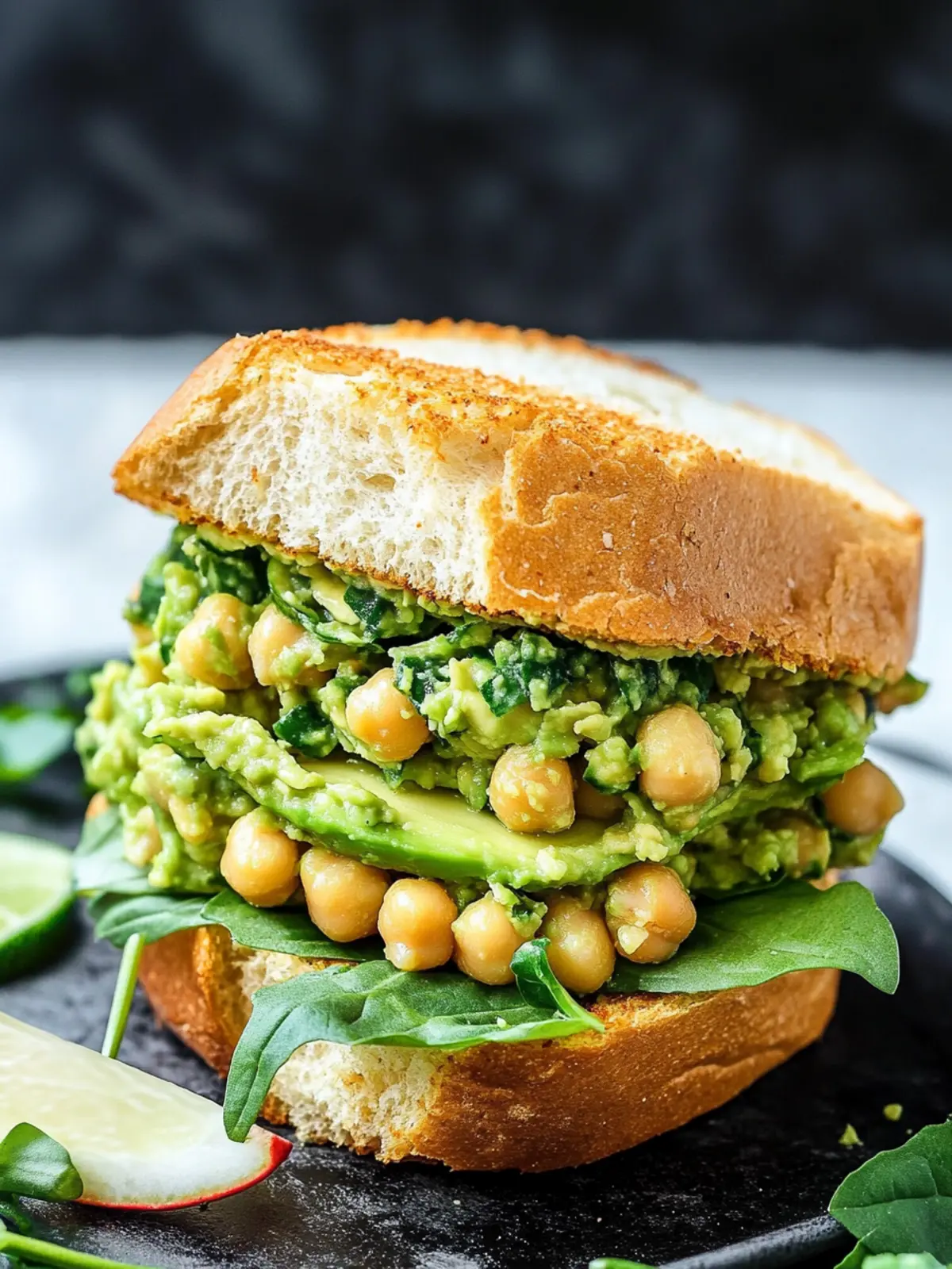 Smashed Avocado Chickpea Salad Sandwich