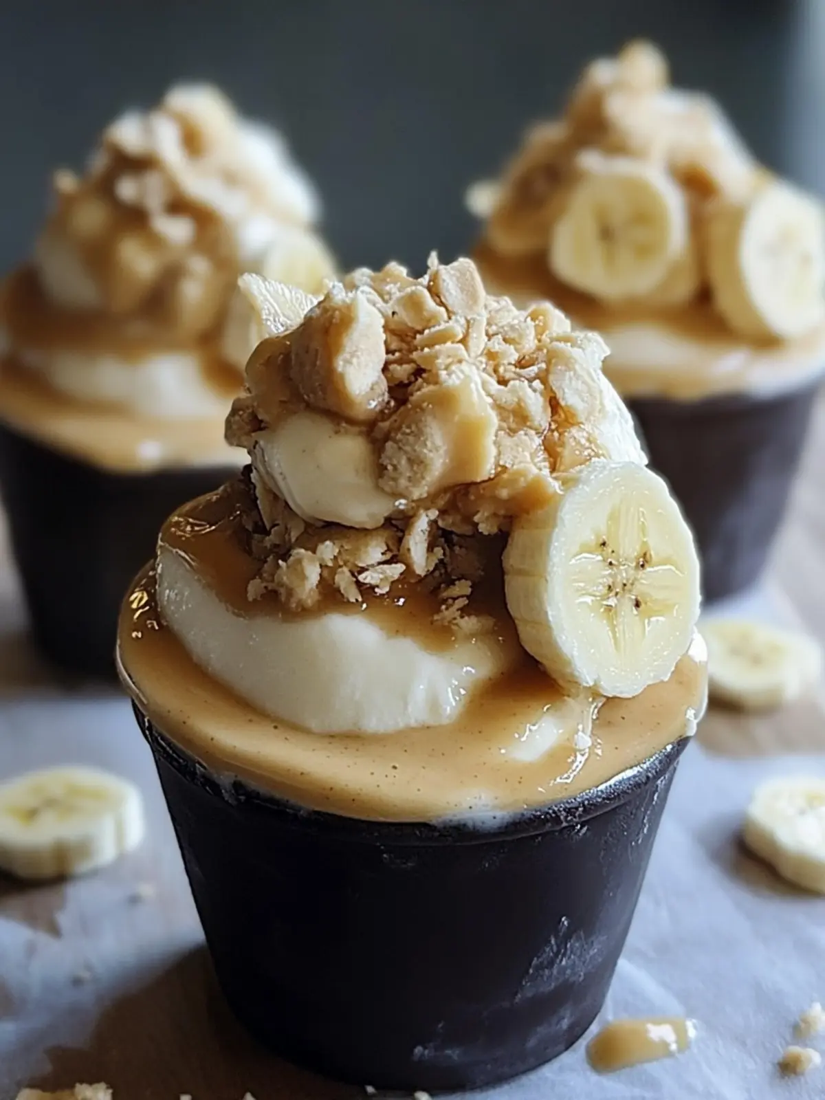 Peanut Butter & Banana Frozen Yogurt Cups