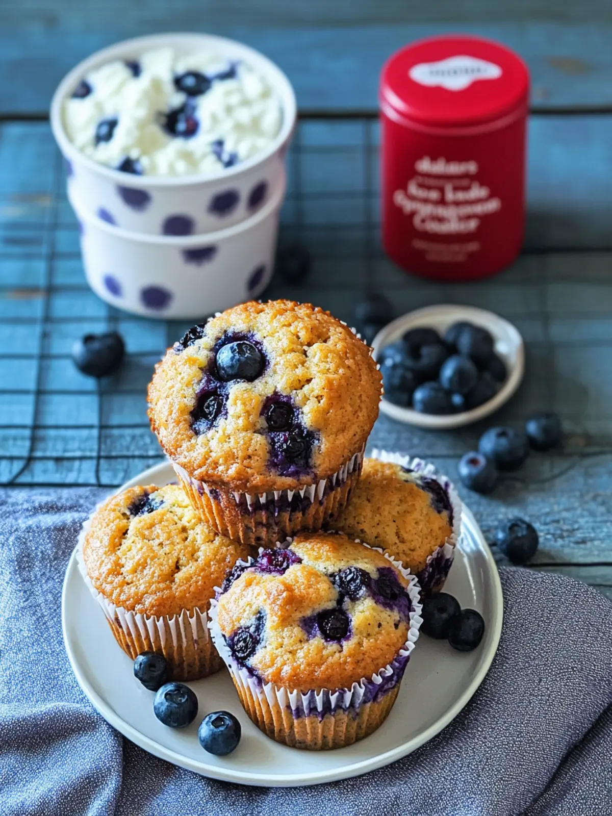Cottage Cheese Blueberry Muffins